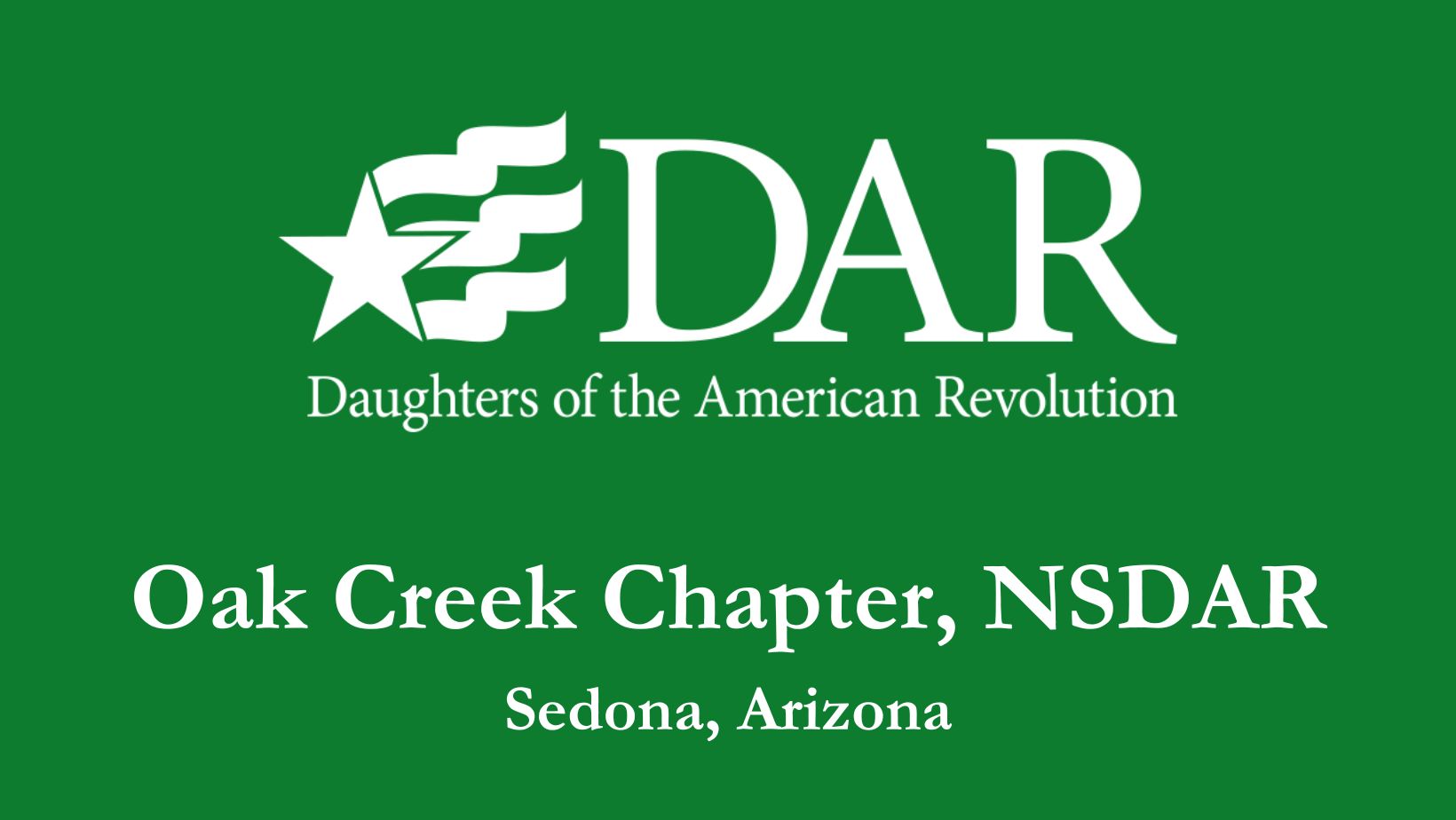 Site title for Oak Creek Chapter, NSDAR, Sedona, Arizona